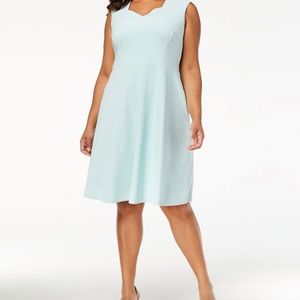 NWT Calvin Klein scuba fit & flare dress 16W in seaspray color.